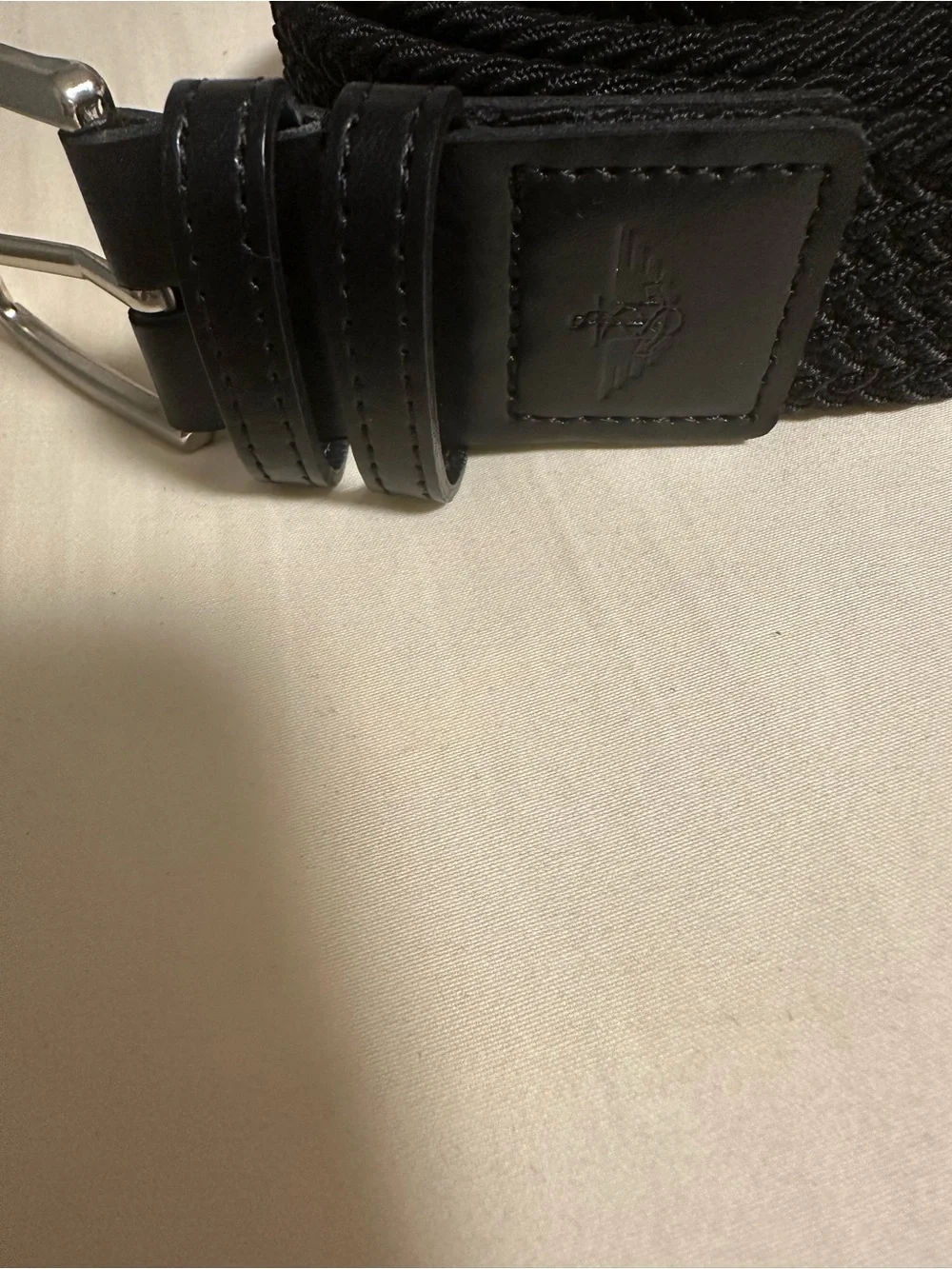Dockers Black Braided Stretch Belt Silver Buckle Size L(38-40)